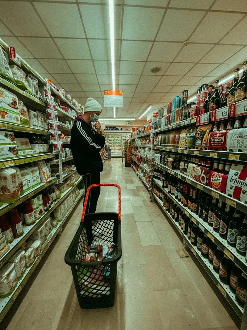 Grocery shopping in a Polish supermarket